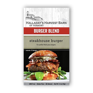 Halladay's Steakhouse Burger, Burger Blend for Perfect, Thick, Juicy Burgers. Purchase online today at Harvest Array.