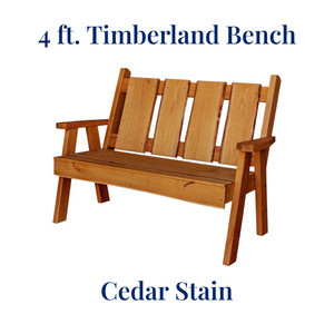 Our Amish Made 48 inch Timberland Garden Bench are available in indoor and outdoor stain like cedar.