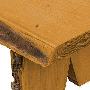 Close-up of natural stain for Amish Made 48 inch Timberland Garden Bench for Harvest Array.