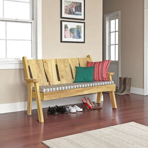 Harvest Array's Amish Made 5 feet wide Timberland Garden Benches are for Indoor or Outdoor use. This bench is unfinished.