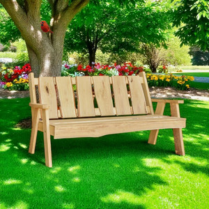 Amish Made 6 foot long Timberland Garden Bench with live edge, unfinished Order today online from Harvest Array.