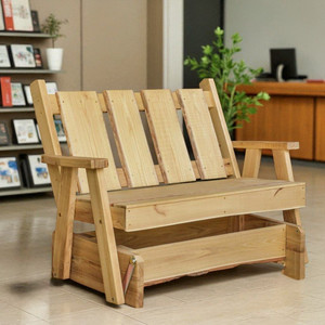 Our unfinished Amish Made 4 foot Timberland Glider Bench looks great and is durable. Dress up your office today with Harvest Array.