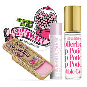 Collection of vintage style lip products in the Bubble Gum Flavored Trio Kit Gift Set. Order online at harvestarray.com.