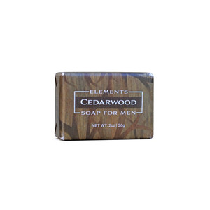 Men's Mini, 2.0 ounce Elements Soaps in Cedarwood from Greenwich Bay Trading and Harvest Array.
