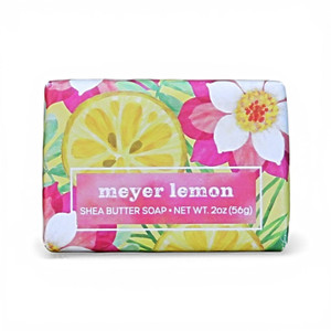 NEW at Harvest Array!  Meyer Lemon Mini Wrapped Soap Block in Fresh Fruit Scents. This Travel size soap is 2.0 Ounces of lemony fresh vitamin enriched soap, made in the USA.