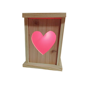 Heart Rustic Wooden LED Lantern with a C7 white LED 120 volt bulb and 6' cord included. For indoor/outdoor use. Great for Valentine's Day Decor or any day to show love.