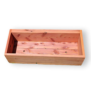 Inside view of an Empty Amish Handmade Cedar Planter.