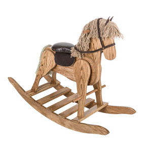 Amish Made Large Deluxe Rocking Horse in Harvest
