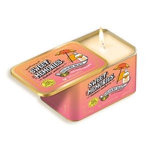 Memory Beach Scented Sweet Memories Candle in a 10 oz. slider tin. New at Harvest Array.