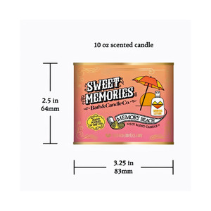 Dimensions of Memory Beach Scented Sweet Memories Candle.