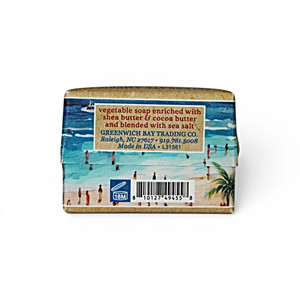 American Coast 2 oz. mini Shea Butter Soap Back Label with ingredients listed