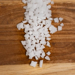 Large size salt crystals in the Heirloom Salt out of the Salt Grinder.