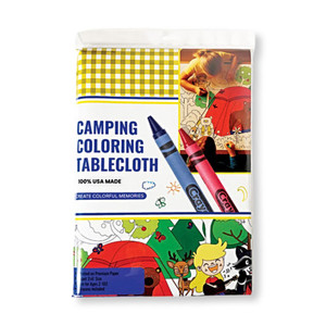 Channel Craft Camping Coloring Tablecloth Kit with crayons included. 3 ft. by  6 ft. Available for online purchase at Harvest Array