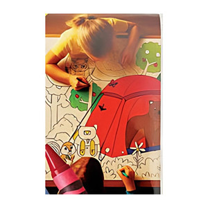 Close up of  an area of the Camping Coloring Tablecloth from Channel Craft Toys in Pennsylvania.