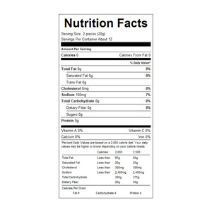 Nutrition Facts for Jake & Amos Pickled Dill Baby Corn