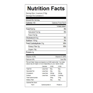 Nutrition Facts for Jake & Amos Sweet and Sour Chow Chow