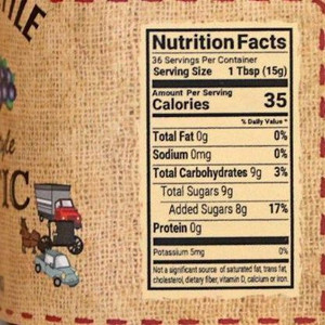 Dutch Kettle Traffic Jam Nutrition information.