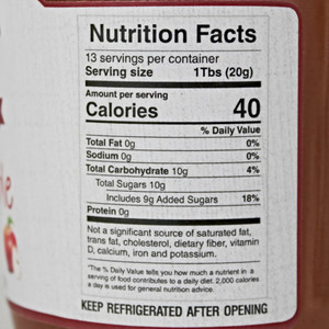 Mrs. Miller's Homemade Dutch Apple Jam Nutrition Facts