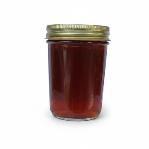 Back of jar of the Double L Ranch Georgia Peach jelly in the 8 oz. jar