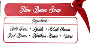 Ingredients label for Five Bean Soup by Double L Ranch