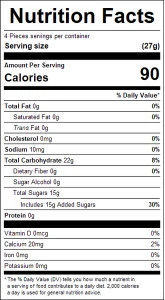 Nutrition Information for the Sour Jelly Pumpkins.