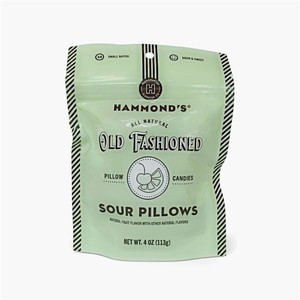 Hammond's Natural Sour Pillow Drops Candy in a 4 oz. resealable bag. Purchase now at harvestarray.com