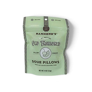 Hammond's Natural Sour Pillow Drops Candy in a 4 oz. resealable bag. Purchase now at harvestarray.com