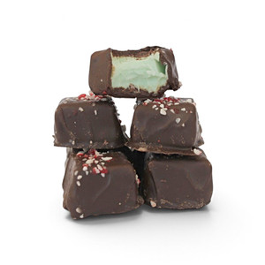 Albanese Dark Chocolate Holiday Mint Squares . The perfect holiday treat for mint chocolate lovers,  just ask  Jenny,  our beloved Harvest Array Team Member!