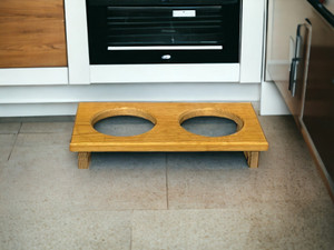 American Made Wooden Cat Feeders (Low) - Two Half Pints