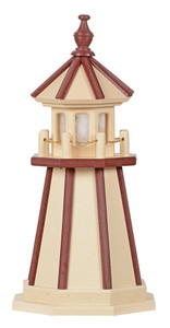 Ivory with Cherrywood Trim Wooden Lighthouse with Base -2 Feet for Harvest Array