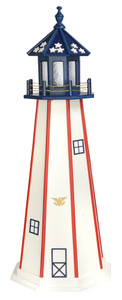 Patriotic Red, White, and Blue Wooden Lighthouse with Base -5 Feet for Harvest Array 