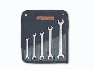 Open End Wrench 5 Piece Set - Full Polish 3/8" - 7/8"