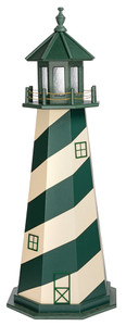 Cape Hatteras Lighthouse in Ivory and Turf Green Wooden Lighthouse - 6 Feet 