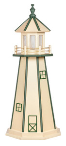 Ivory with Turf Green Trim Poly Lighthouse with Base -3 Feet for Harvest Array 