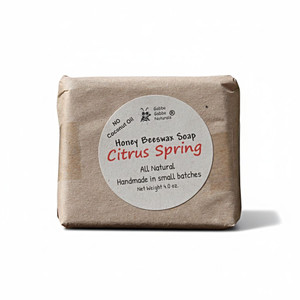 All-Natural Citrus Spring Honey Beeswax Soap. Available online at harvestarray.com.