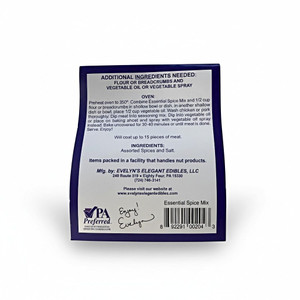 Instructions for using Evelyn's Essential Spice Mix Packet for chicken or Pork.