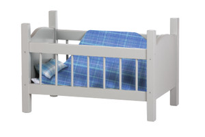 Grey 21 Inch Long Wooden Baby Doll Crib