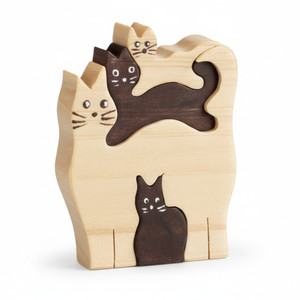 Momma and her Kittens Wooden Animal Puzzles