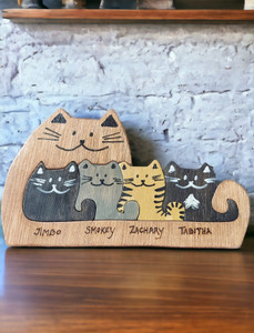 Customizable kitties puzzle.  Handmade in the USA by US Veterans.