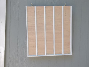 Unstained wood with white plastic trim for the Display Case Rack for 1/64 Scale Die Cast Cars