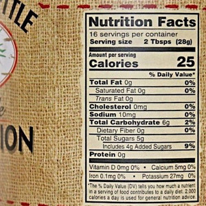 Nutrition Facts of the  Dutch Kettle Home Style Vidalia Onion Relish.