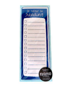 Shop gifts for bookworms at Harvest Array! I'd rather be reading notepads are made in the USA.