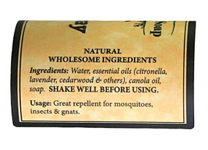 Natural and wholesome ingredients for the Garden Path Bug Away Spray