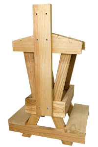 Bottom view of the Cedar Picnic Table Squirrel Feeder
