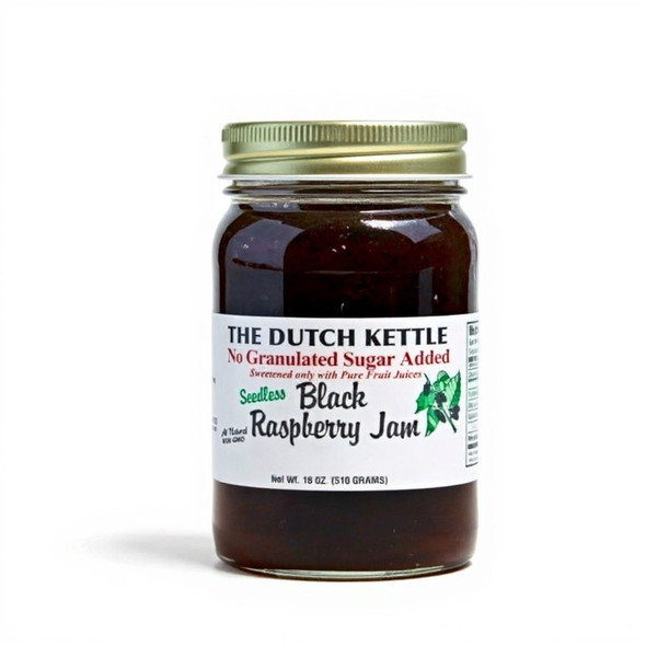 Dutch Kettle Amish Homemade No Sugar Added Black Raspberry Seedless Jams