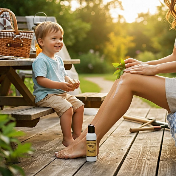Harvest Array's Travel Size Bug Away Lotion by Garden Path Soap is ideal for a weekend hiking, camping, and picnic getaways.
