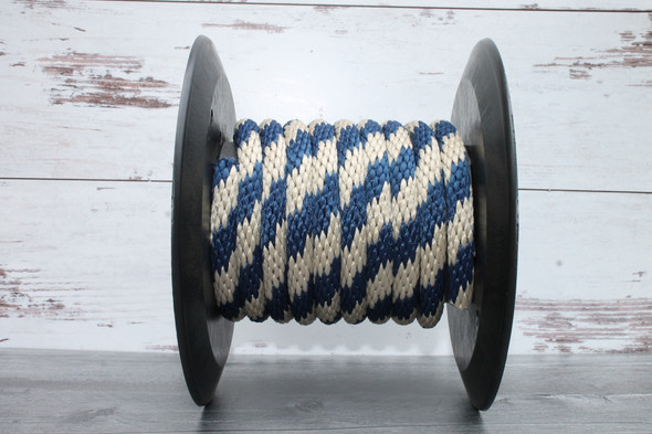 Navy and Tan Solid Braided Multifilament Polypropylene Rope