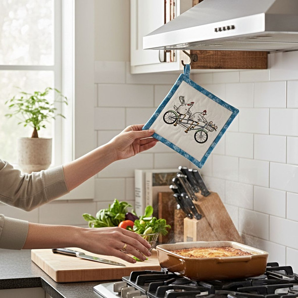 Everyday Embroidered Potholders and Hot Pads
