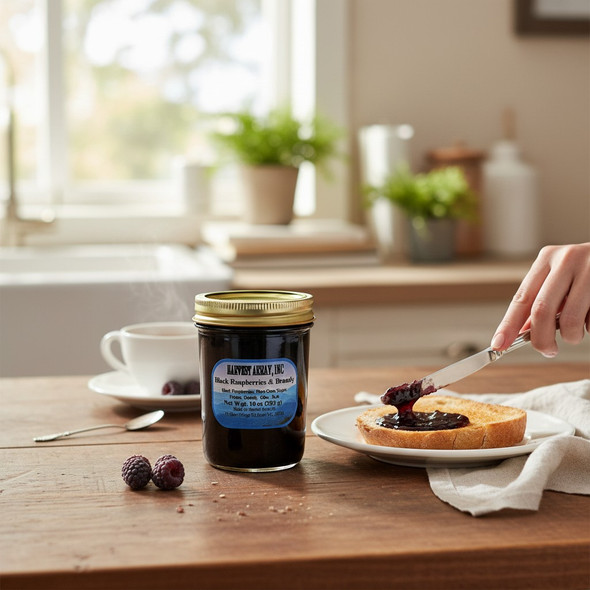 Try our new Black Raspberries and Brandy Gourmet Jam made in the Blue Ridge mountains of North Carolina for Harvest Array.