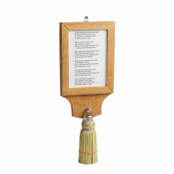 Amish Handcrafted Cake Tester with clever poem on a handmade Plaque. Order no because this unique gift item is one-of-a-kind from Harvest Array.